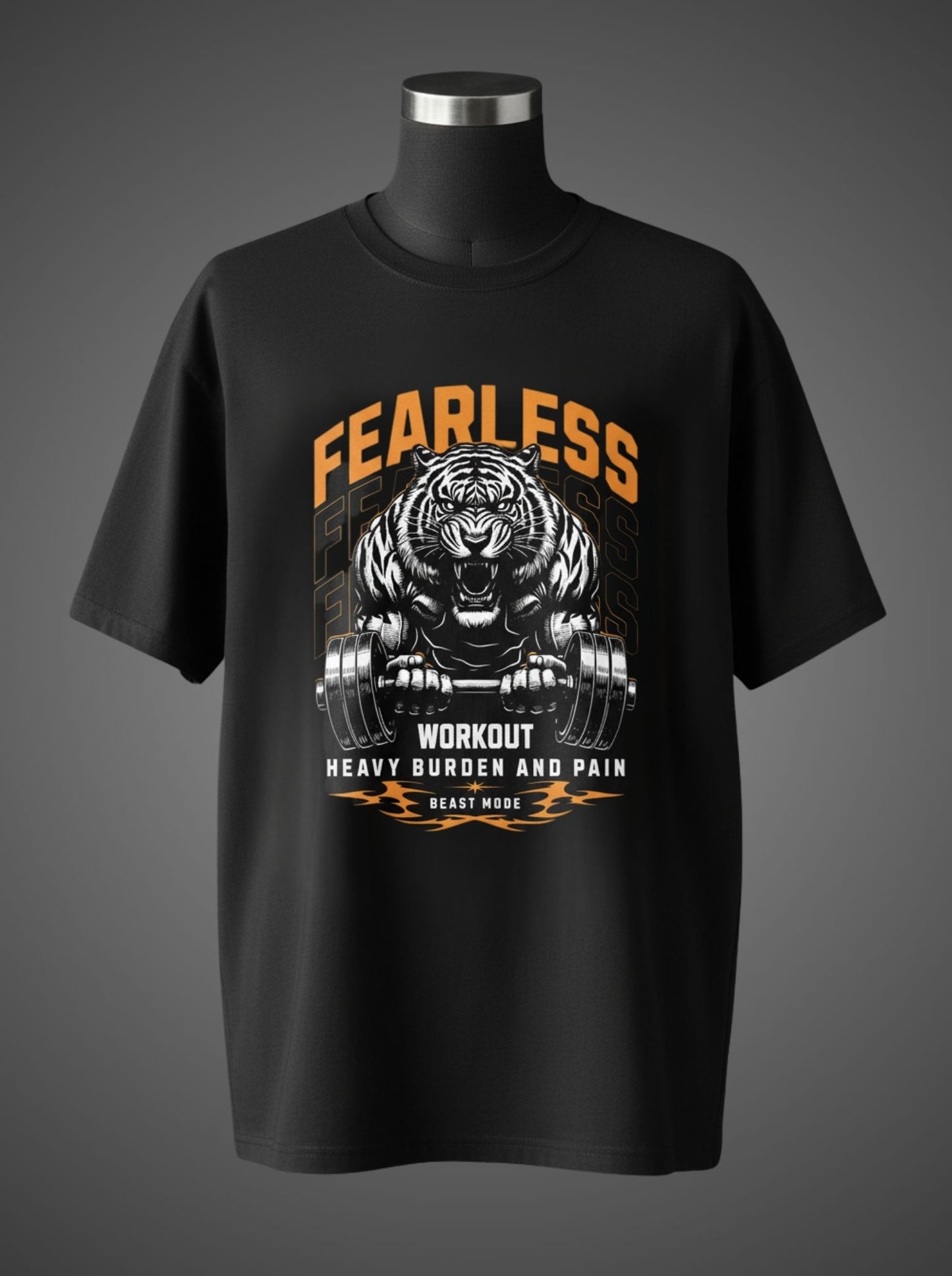 Fearless Oversized Tee – Beast Mode Workout