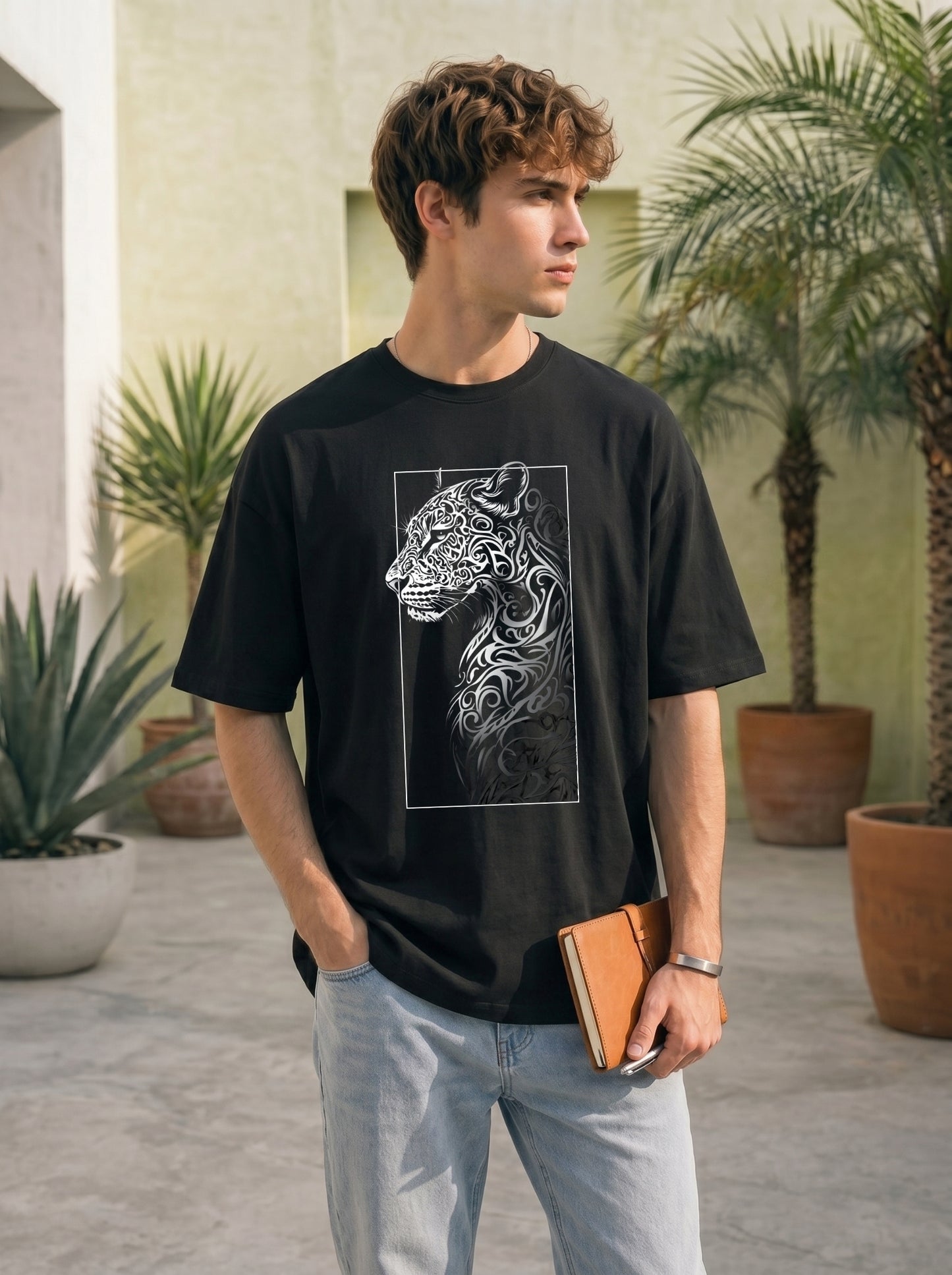 Tribal Leopard Oversized Tee