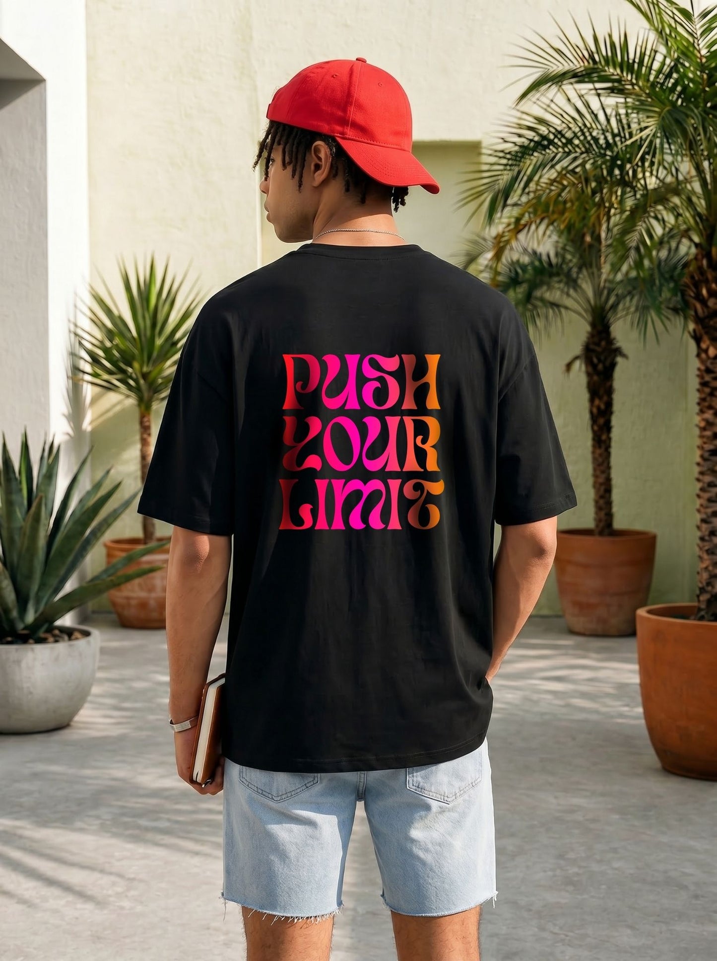 Push Your Limit Oversized Graphic T-Shirt
