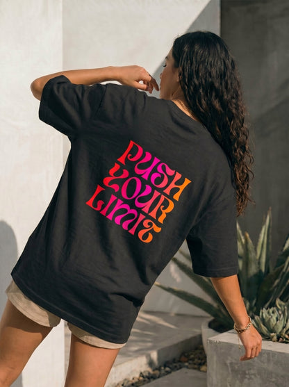 Push Your Limit Oversized Graphic T-Shirt