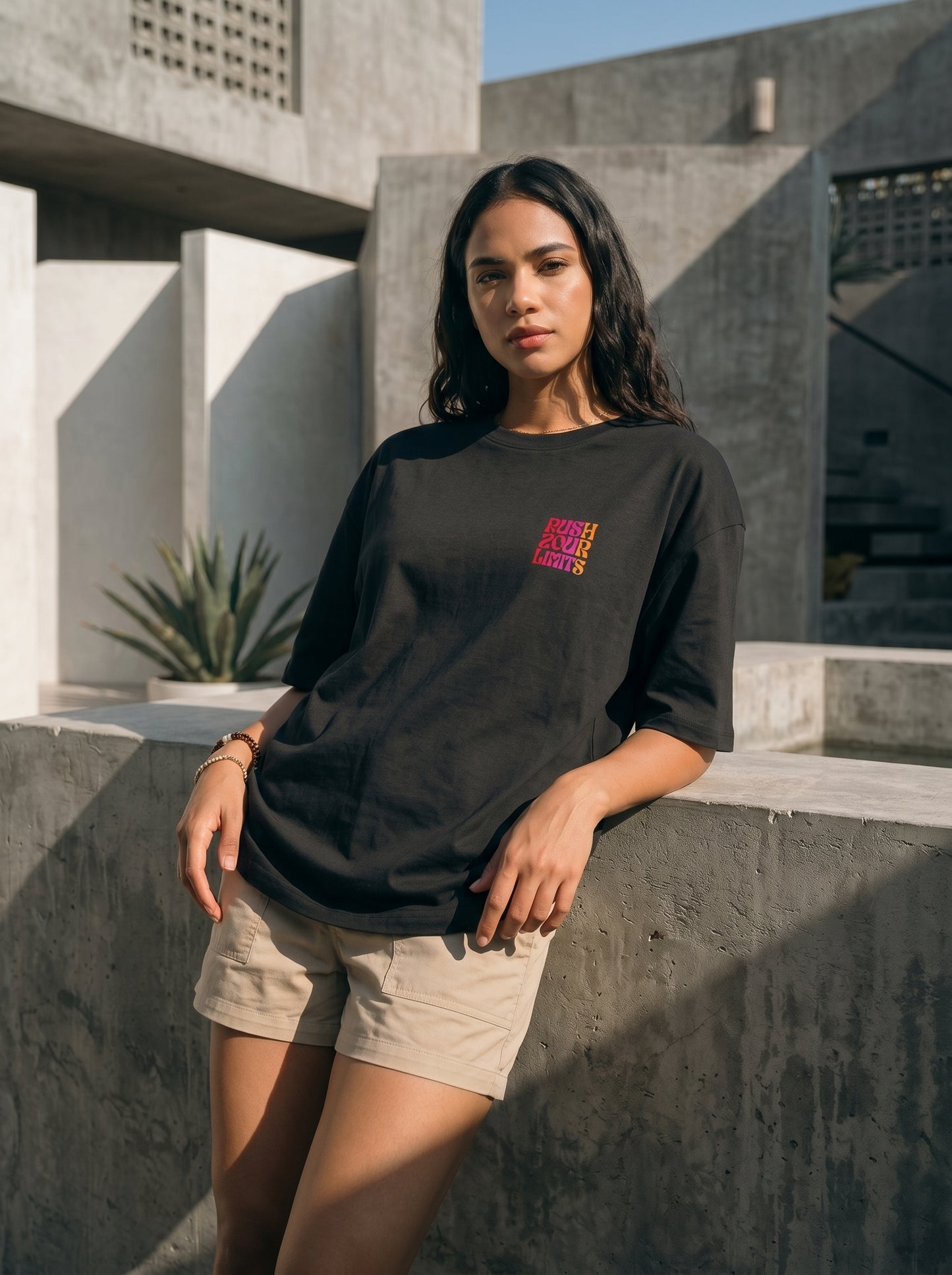 Push Your Limit Oversized Graphic T-Shirt