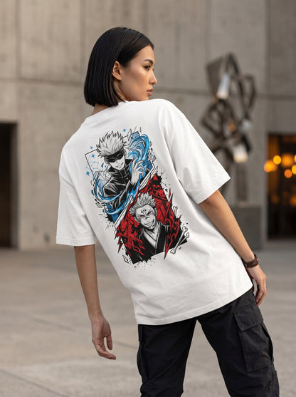 Gojo x Sukuna – Cursed Clash | Jujutsu Kaisen Oversized Tee