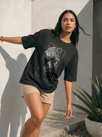 Tribal Leopard Oversized Tee