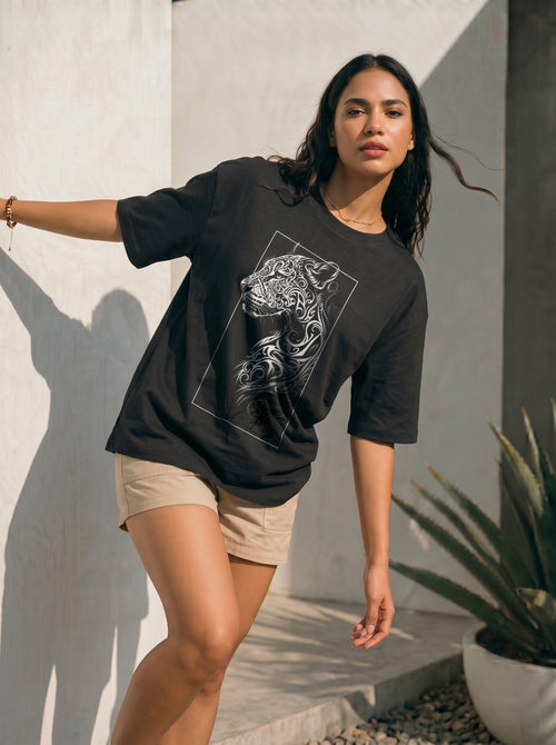 Tribal Leopard Oversized Tee