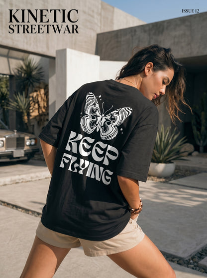 Keep Flying Butterfly Oversized Tee