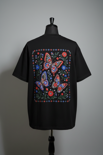 Black Butterfly Tee Mockup