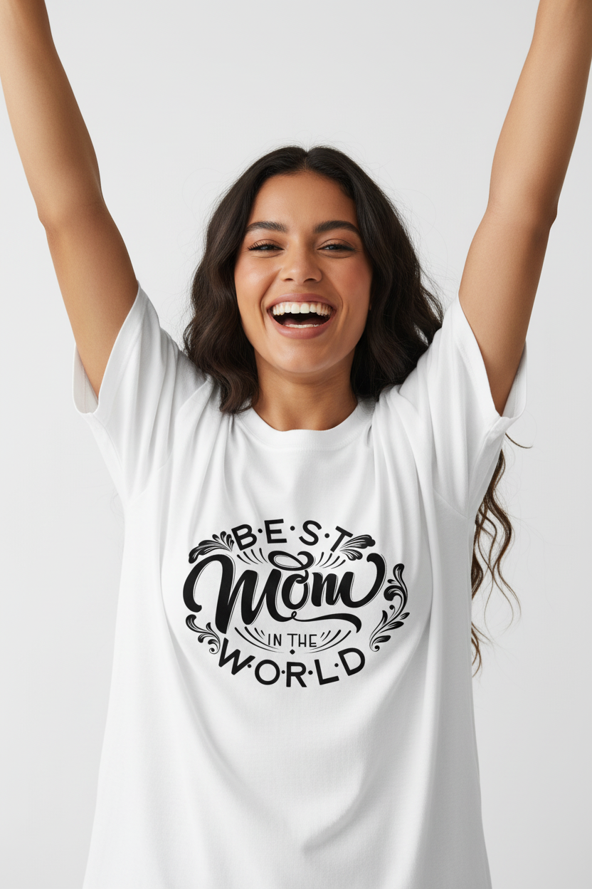 Hajar1 Best Mom White Arms Up