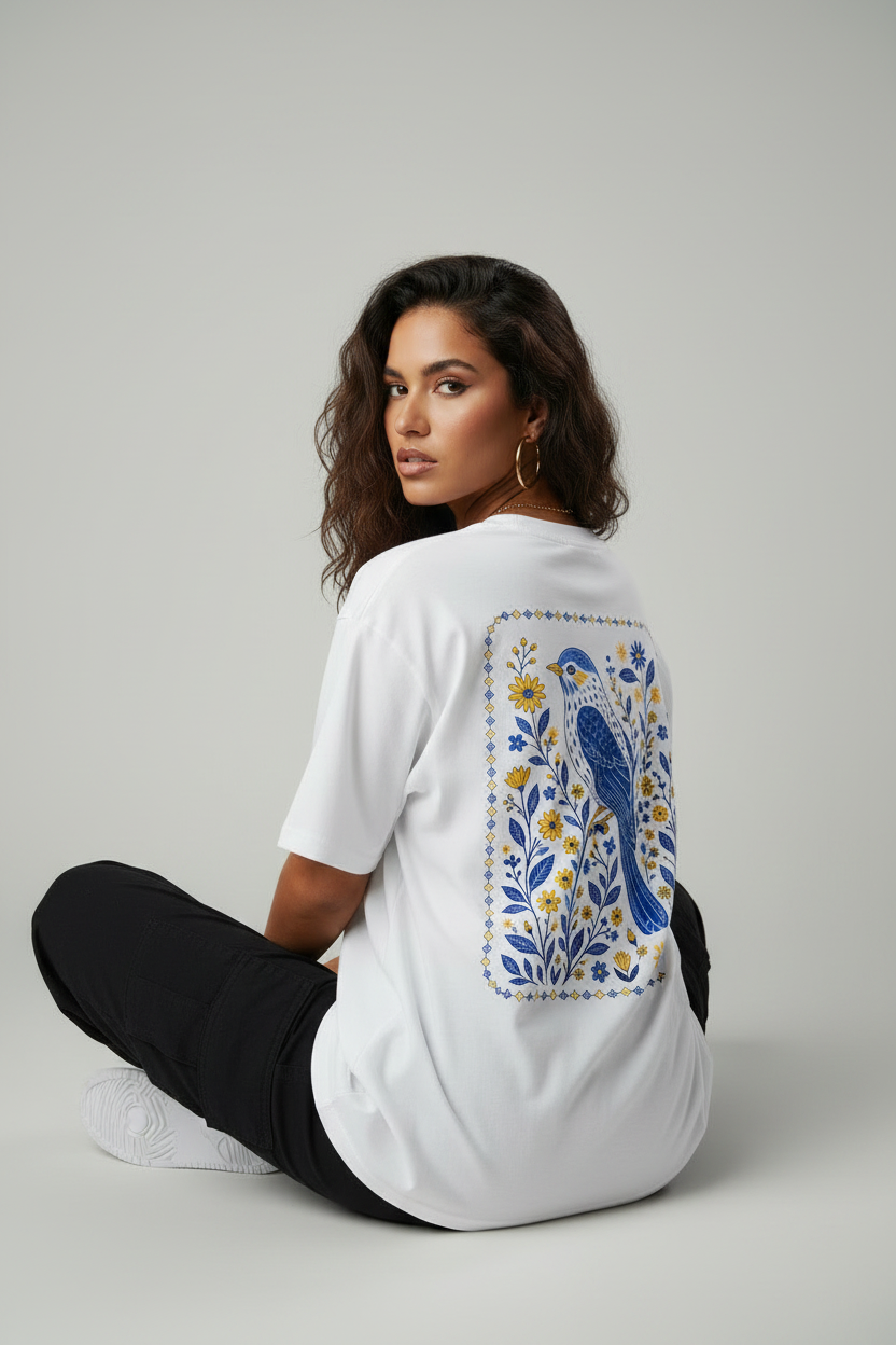 Hajar1 Blue Bird White Studio Sitting