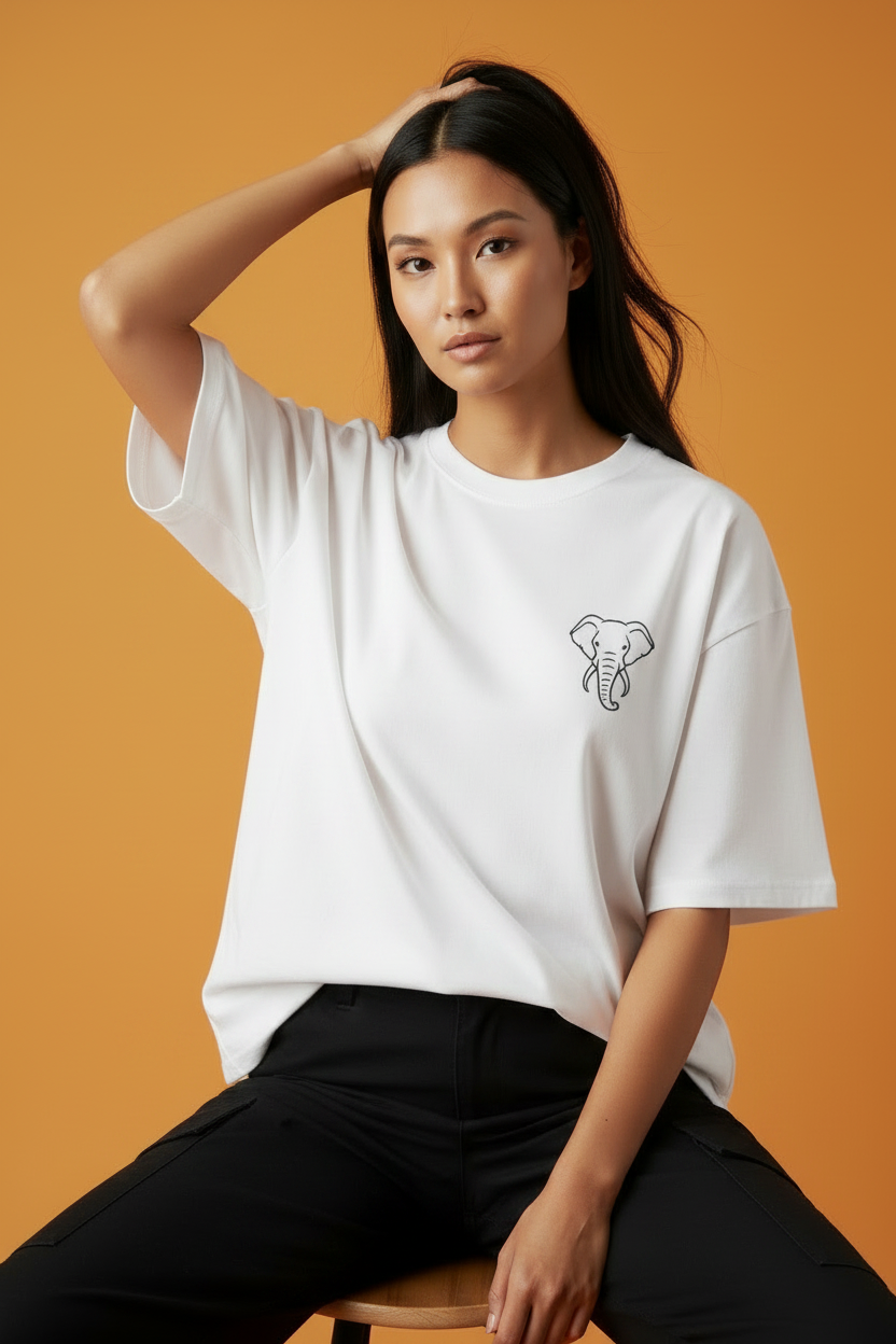 Hajar2 Elephant White Front Hair Close