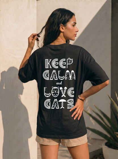 Keep Calm and Love Cats Graphic Tee