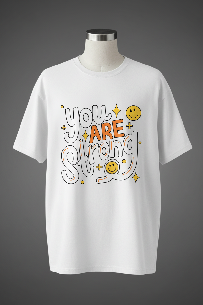 You Are Strong Oversized Tee – White