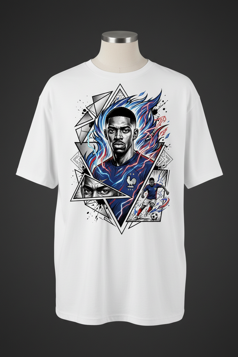 France Dembélé Graphic Tee - White Front Mockup