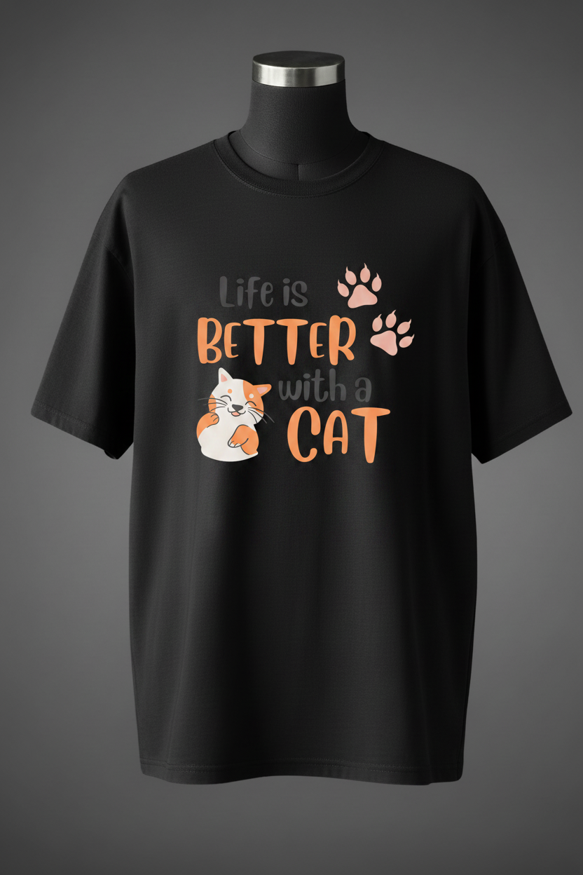 Life is Better with a Cat – Black