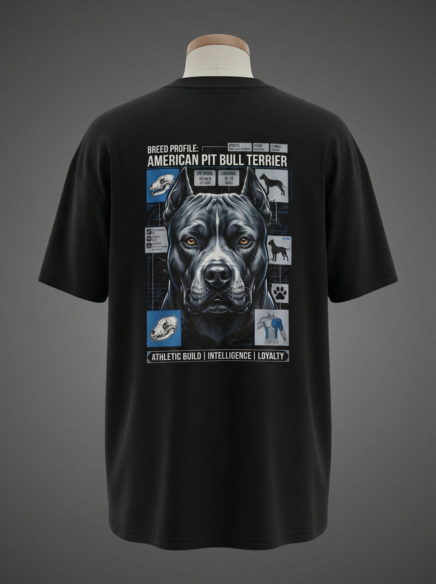 Pit Bull Oversized Tee – Athletic Build, Loyal Heart