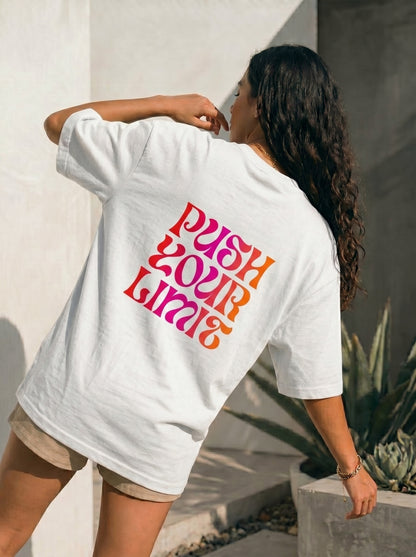 Push Your Limit Oversized Graphic T-Shirt