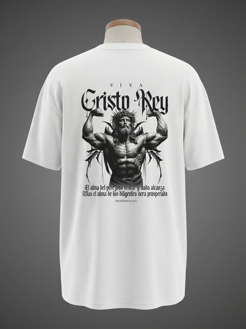 Viva Cristo Rey Oversized Tee – Faith & Strength