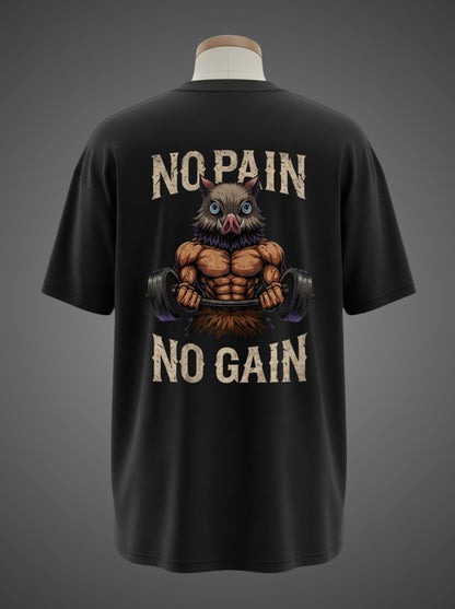 No Pain No Gain Oversized Tee – Beast Mode Activated