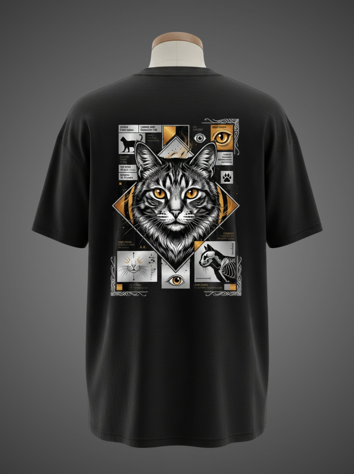 Domestic Cat Oversized Tee – Golden Eyes, Wild Soul