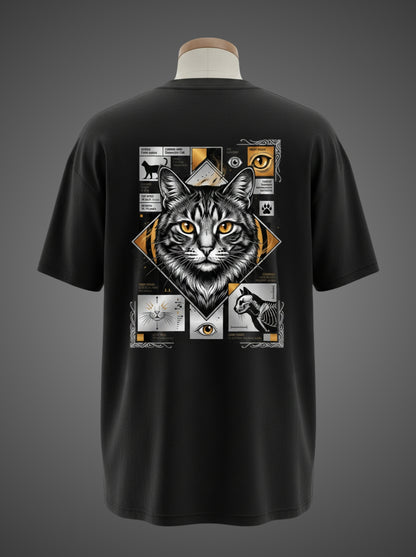 Domestic Cat Oversized Tee – Golden Eyes, Wild Soul