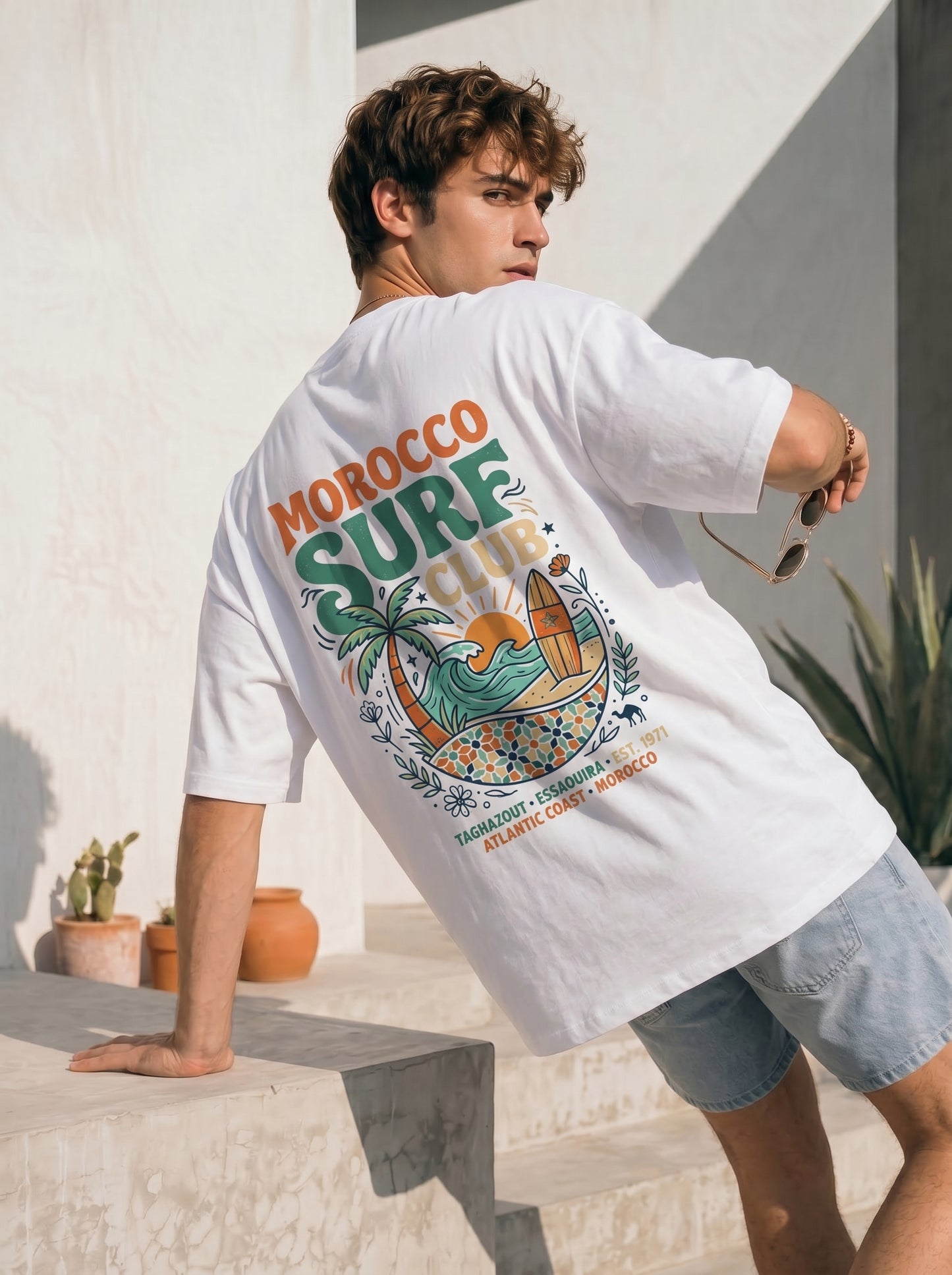 Moroccan Surf Club Oversized Summer T-Shirt