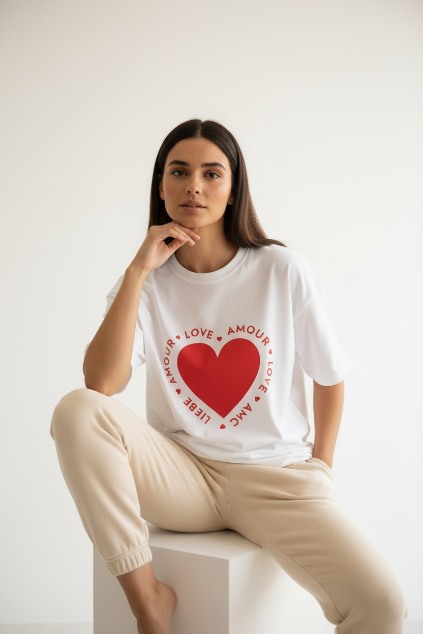 Love Languages Tee - White back view