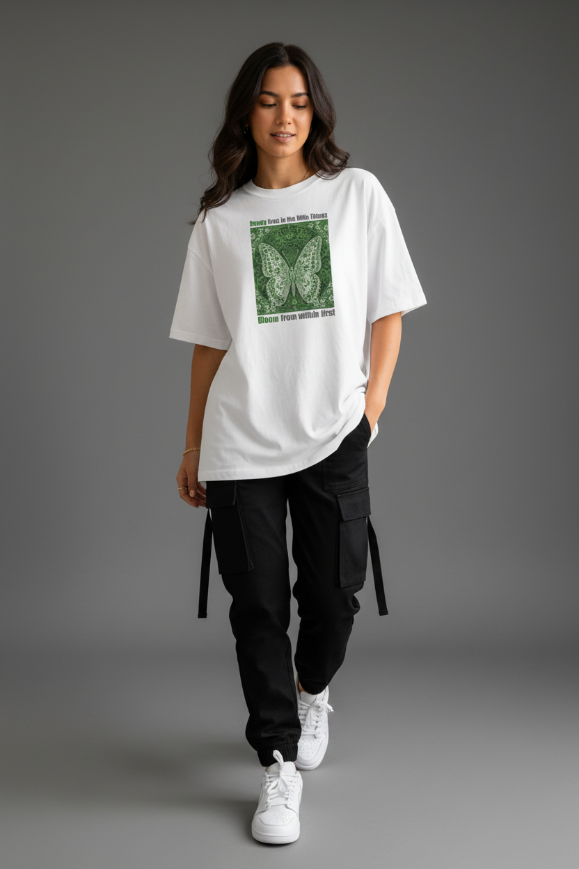 Bloom from within first white tee - walking